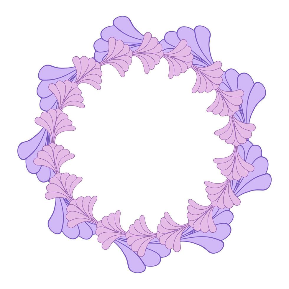 runda blomma ram gräns bakgrund i lila och rosa vektor