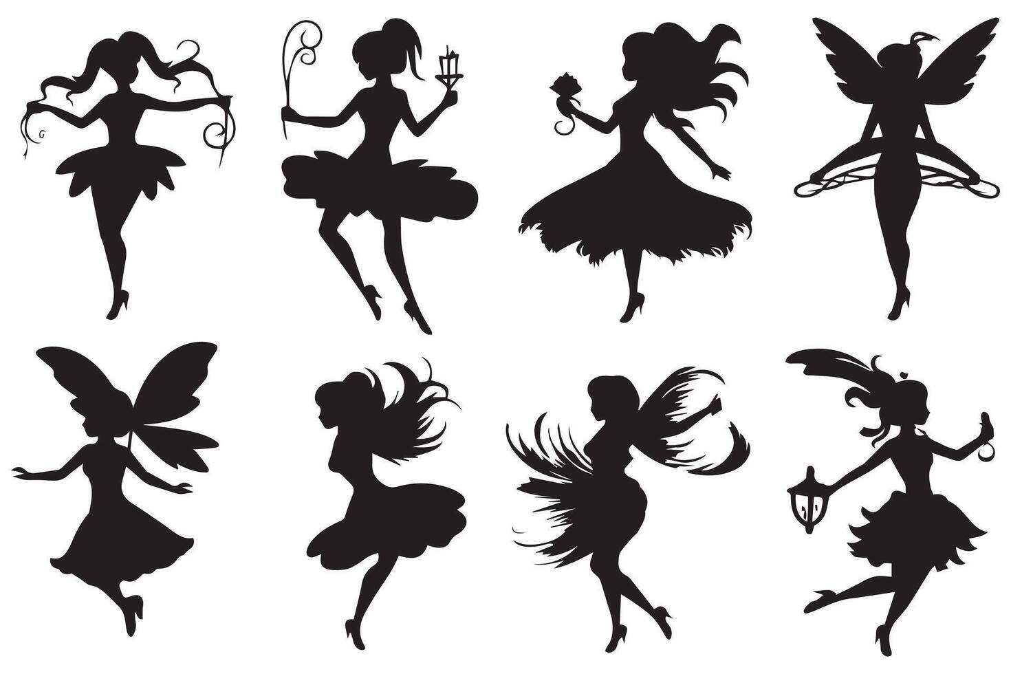 Fee Silhouette Illustration einstellen Profi Design vektor