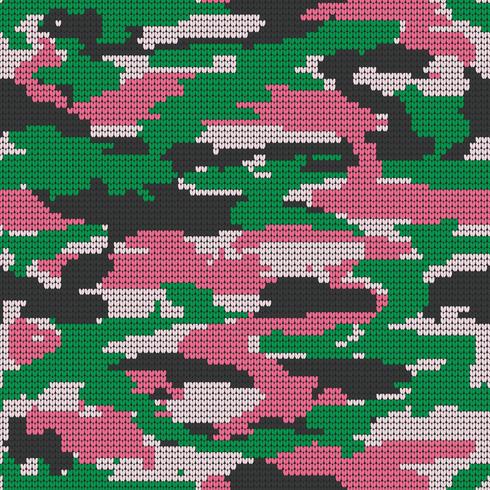 Abstrakt stickning sömlös textur. Militär dekorativa kamouflage mönster bakgrund. Vektor illustration.