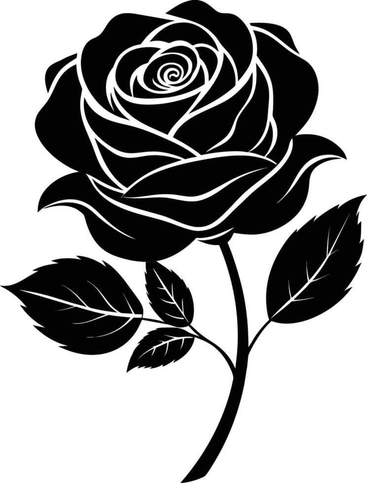 Blühen im Schatten ein anmutig Silhouette von Rose vektor