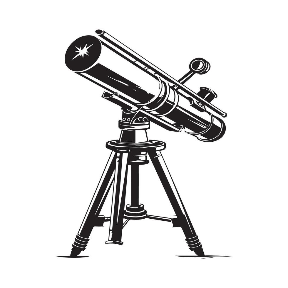 Teleskop isoliert auf Weiß Hintergrund. Teleskop Illustration vektor