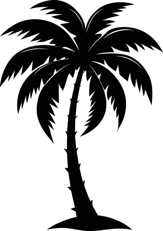 ein atemberaubend Palme Baum Silhouette gefangen im zeitlos Schönheit vektor