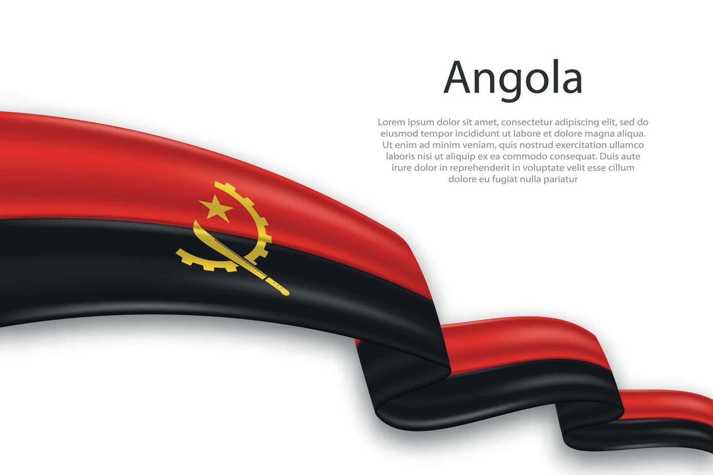 abstrakt wellig Flagge von Angola auf Weiß Hintergrund vektor