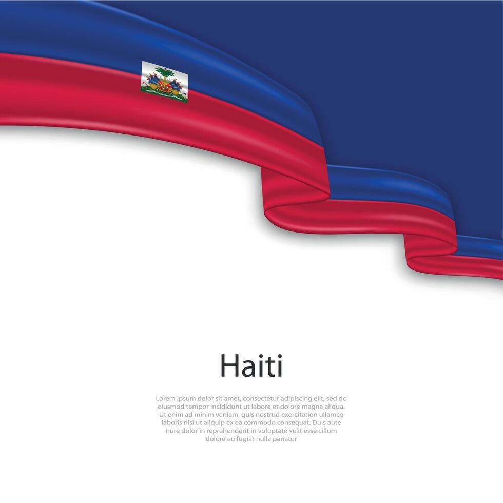 winken Band mit Flagge von Haiti vektor