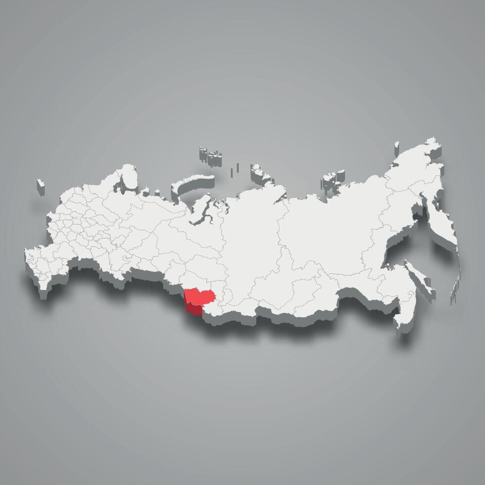 altai krai område plats inom ryssland 3d Karta vektor