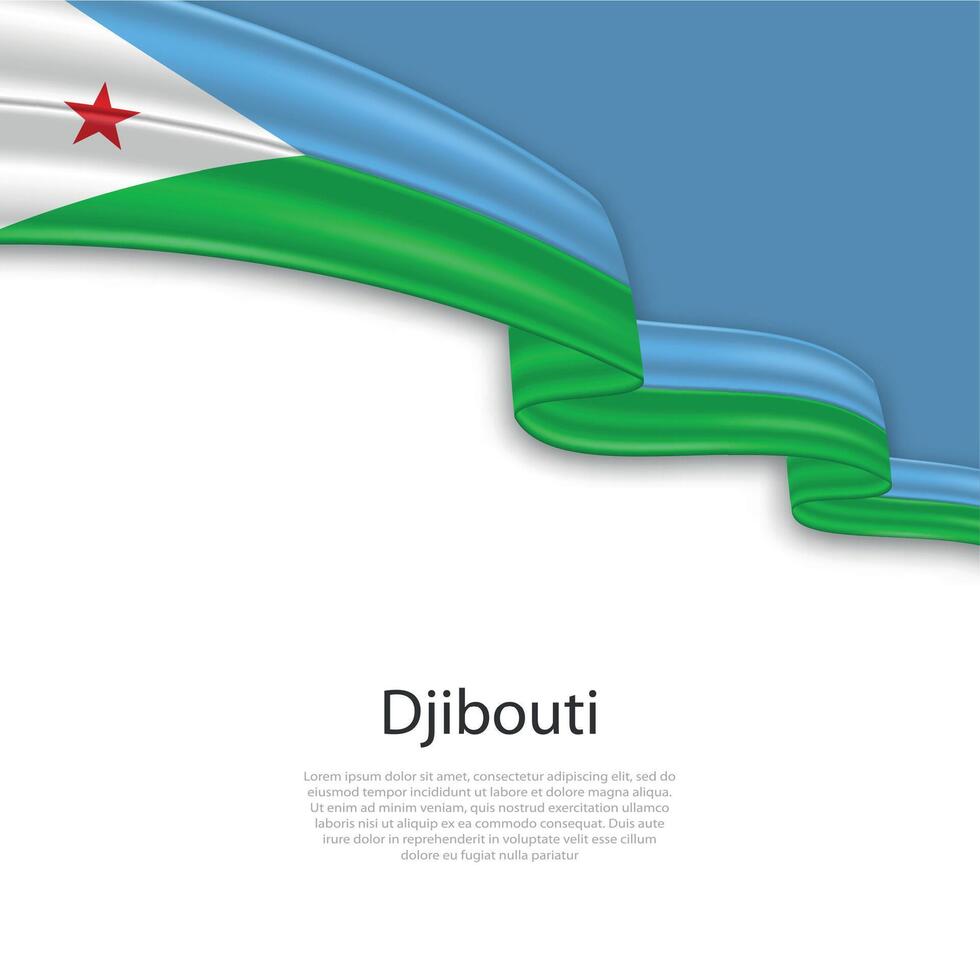 winken Band mit Flagge von Dschibuti vektor