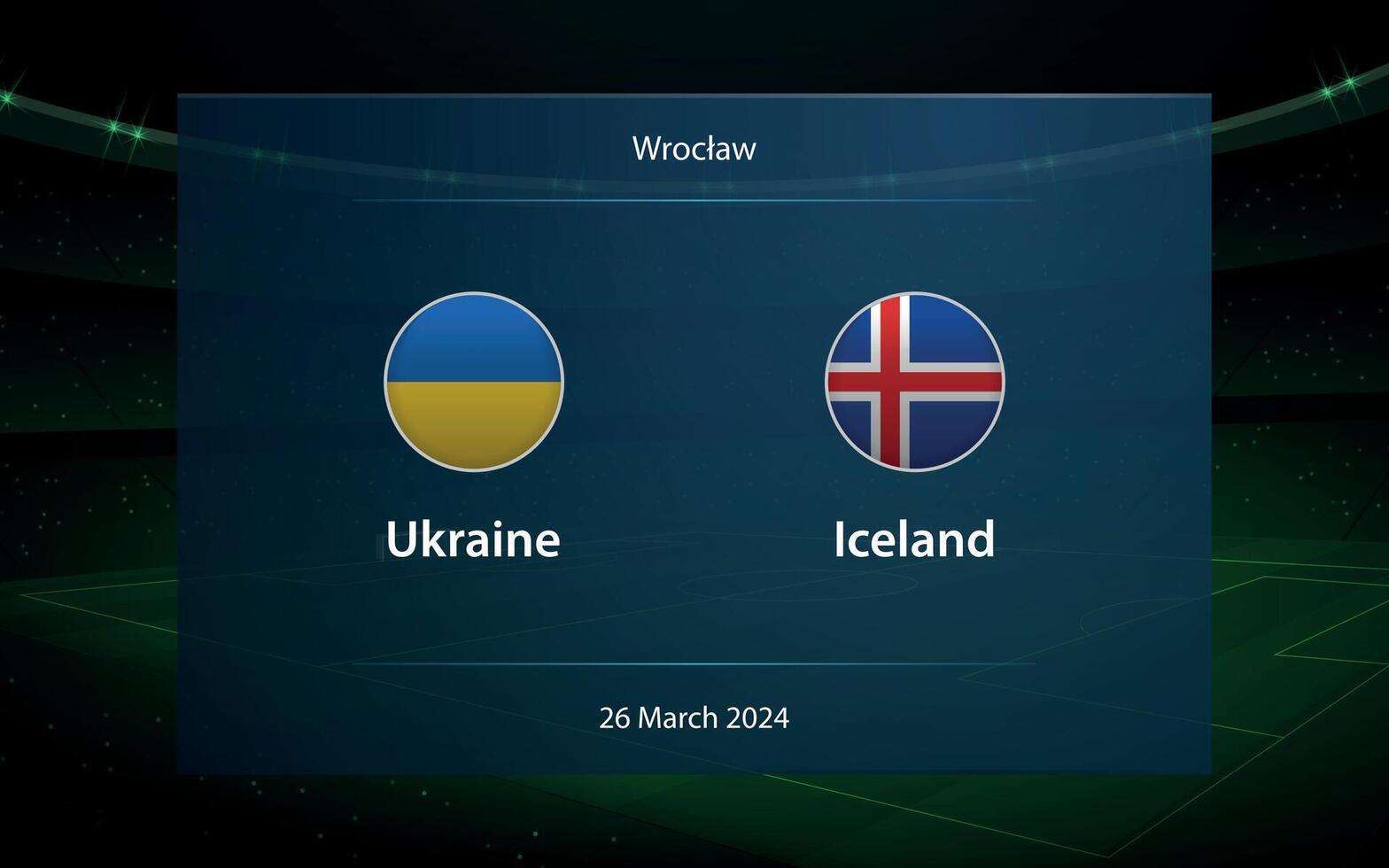 Ukraine vs. Island. Europa Fußball Turnier 2024 vektor