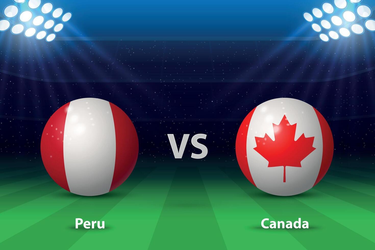 Peru vs. Kanada. Amerika Fußball Turnier 2024 vektor