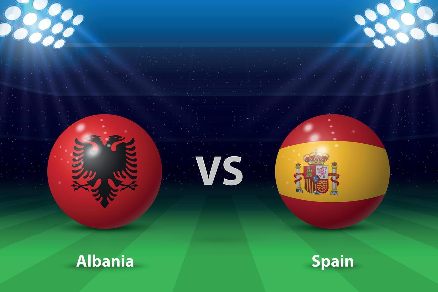 albania mot Spanien. Europa fotboll turnering 2024 vektor