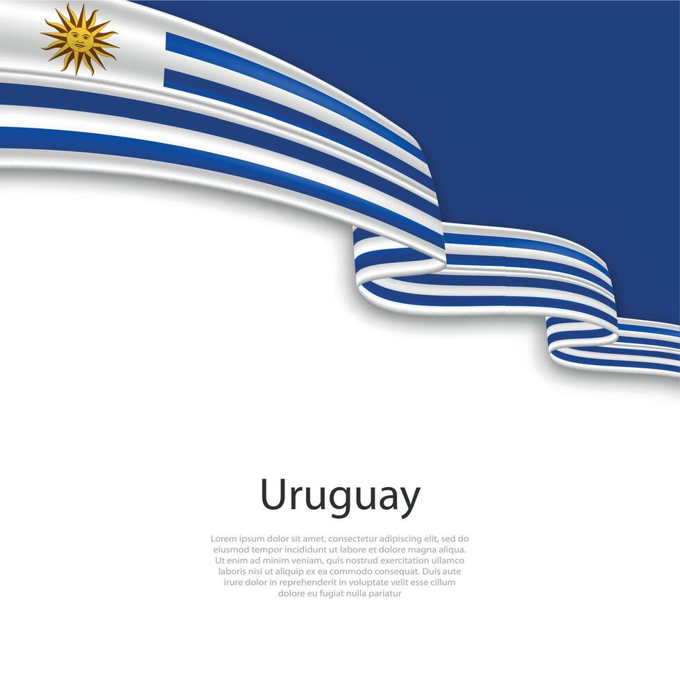 winken Band mit Flagge von Uruguay vektor