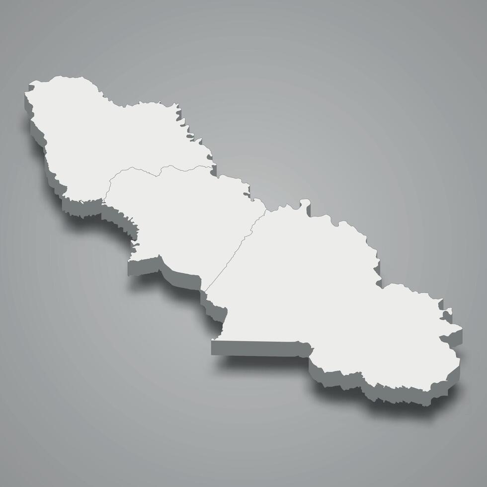 3d isometrisch Karte von Abonnieren ist Region von Elfenbein Küste vektor