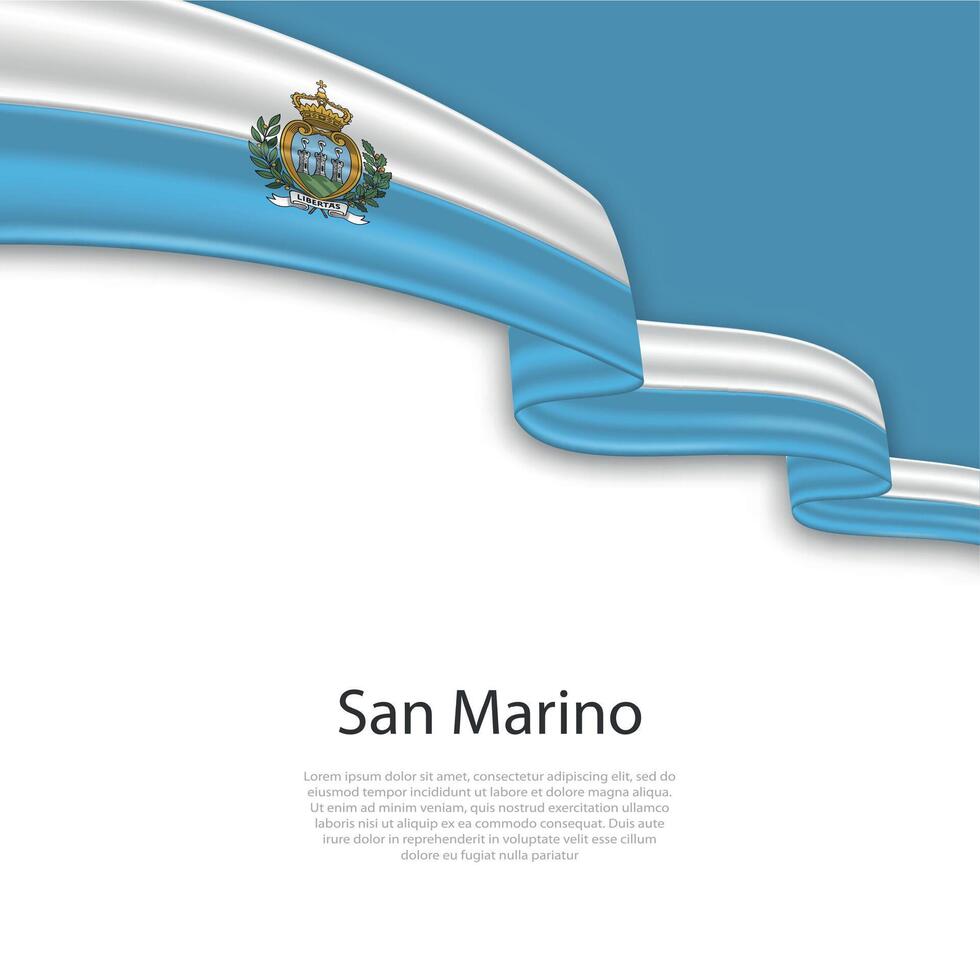 winken Band mit Flagge von san Marino vektor