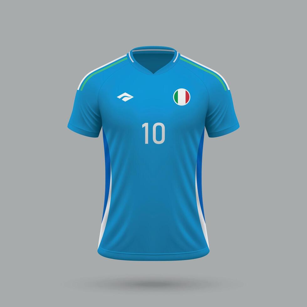 3d realistisch Fußball Jersey Italien National Mannschaft 2024 vektor