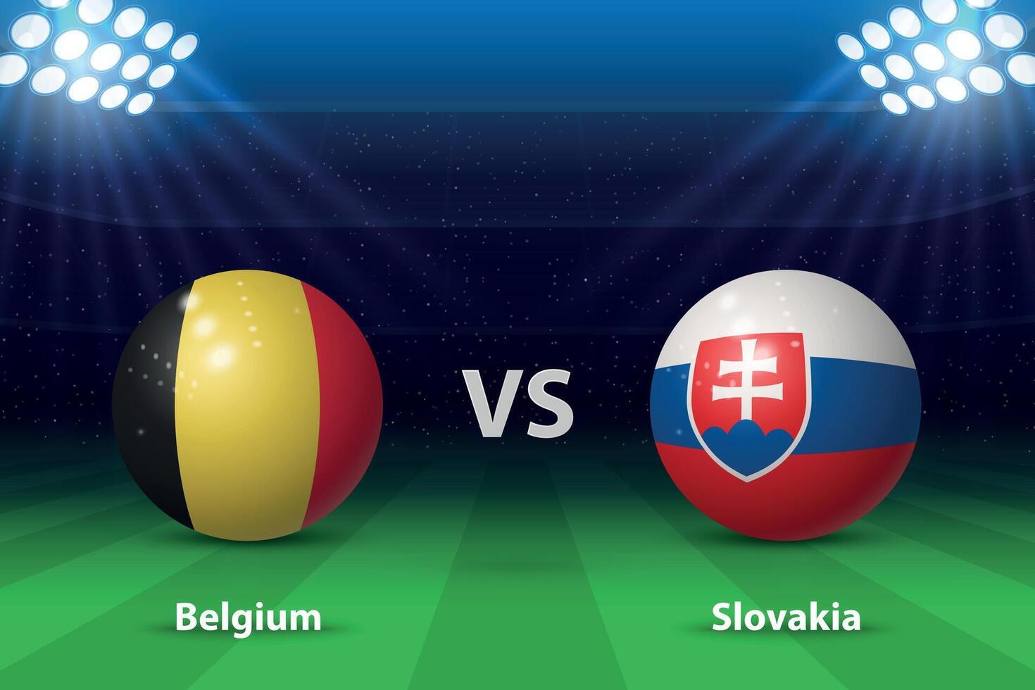 Belgien vs. Slowakei. Europa Fußball Turnier 2024 vektor