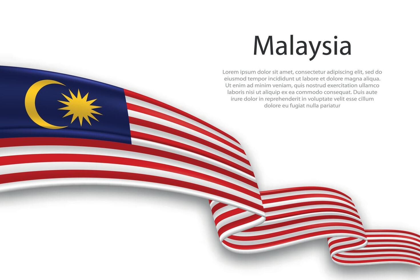 abstrakt wellig Flagge von Malaysia auf Weiß Hintergrund vektor