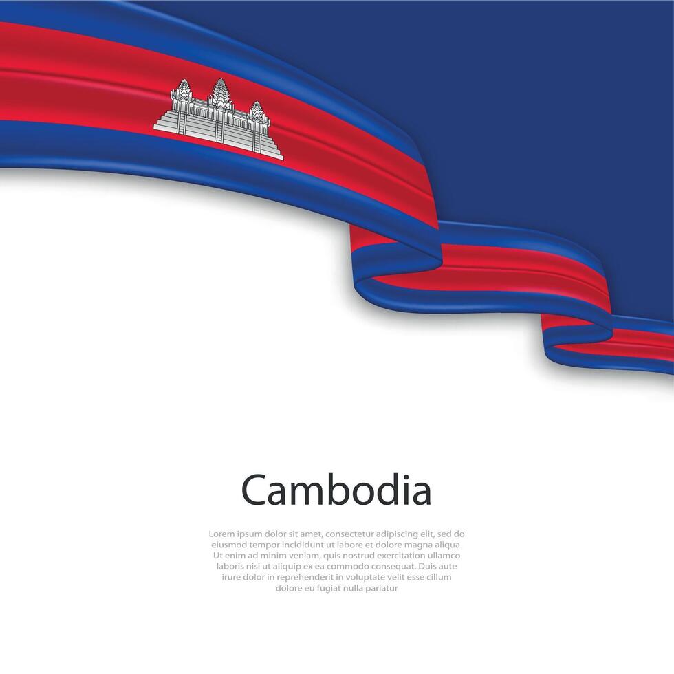 winken Band mit Flagge von Kambodscha vektor