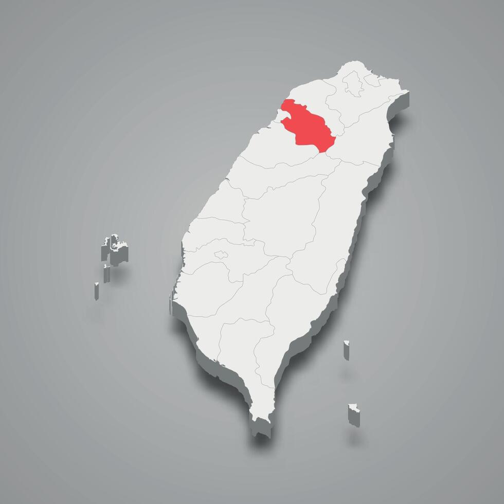 hsinchu grevskap division plats inom taiwan 3d Karta vektor