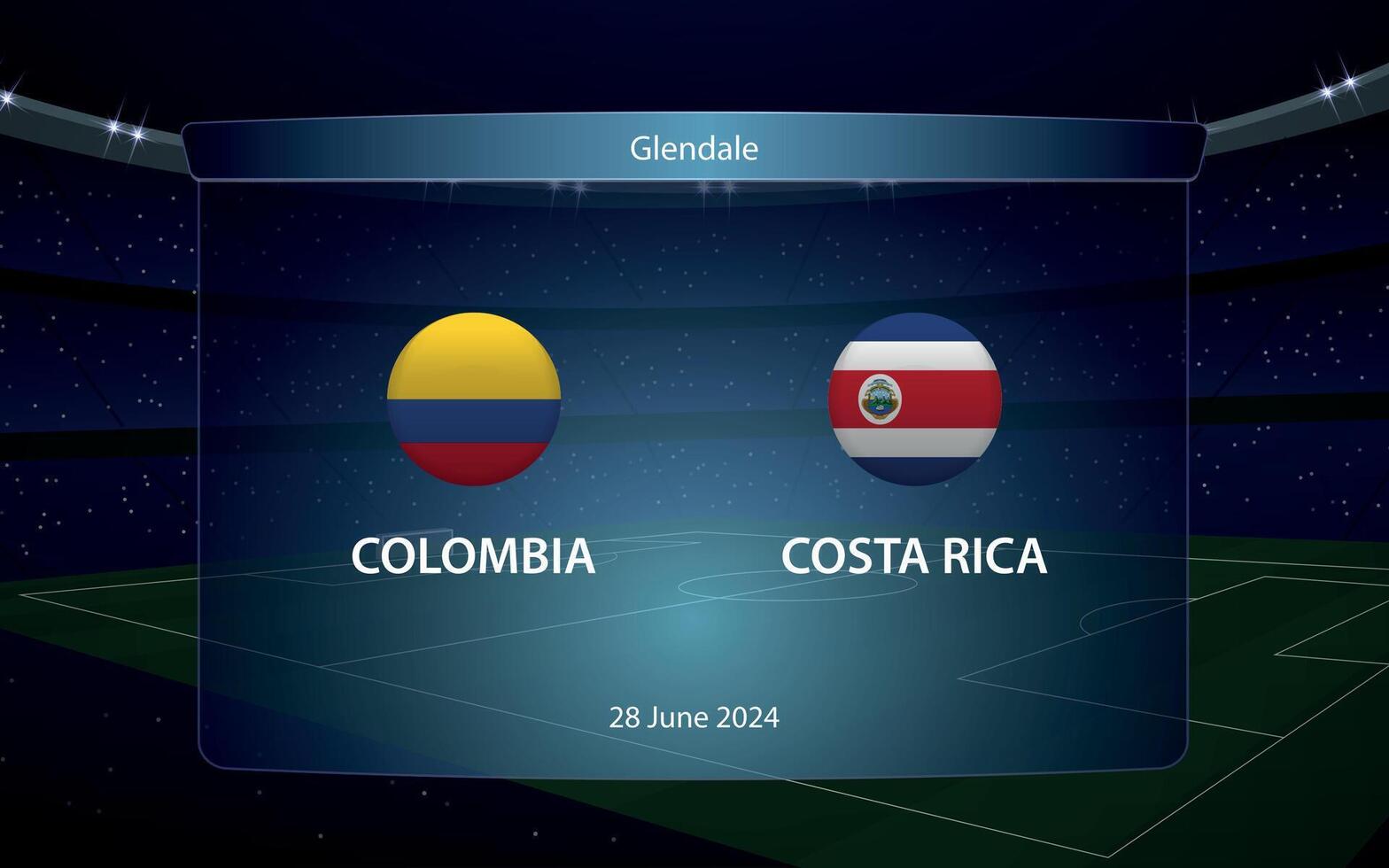 Kolumbien vs. Costa rica. Amerika Fußball Turnier 2024 vektor