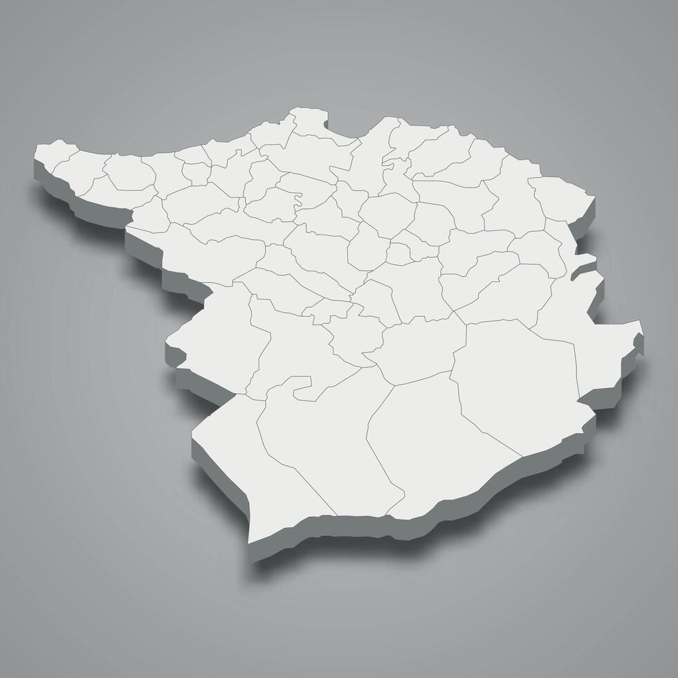 3d isometrisch Karte von tlemcen ist ein Region von Algerien vektor