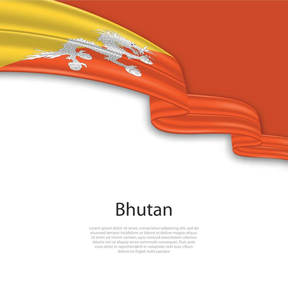vinka band med flagga av bhutan vektor