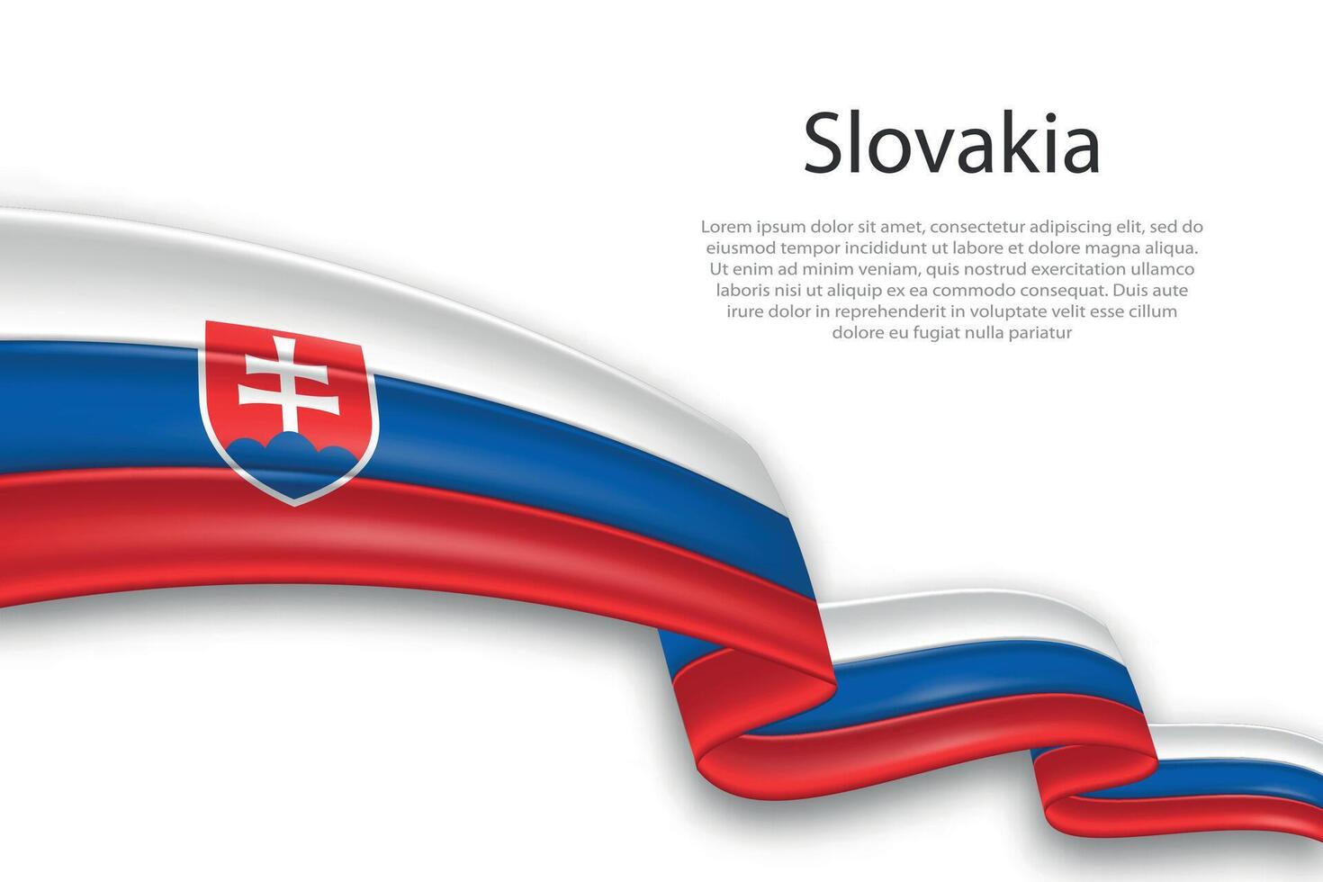 abstrakt wellig Flagge von Slowakei auf Weiß Hintergrund vektor