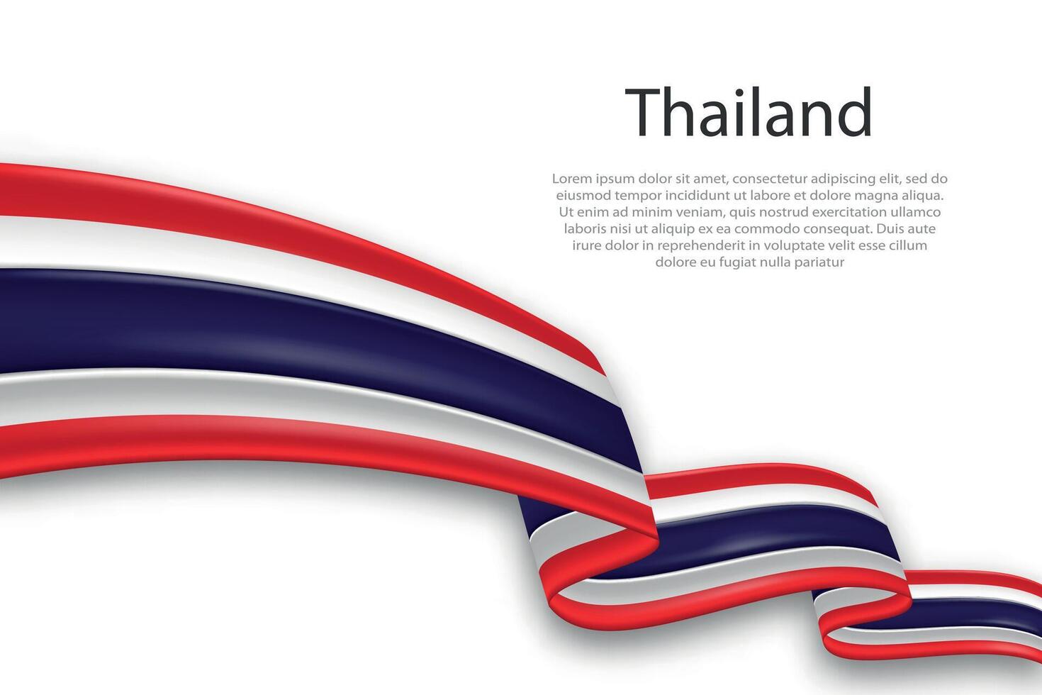 abstrakt wellig Flagge von Thailand auf Weiß Hintergrund vektor