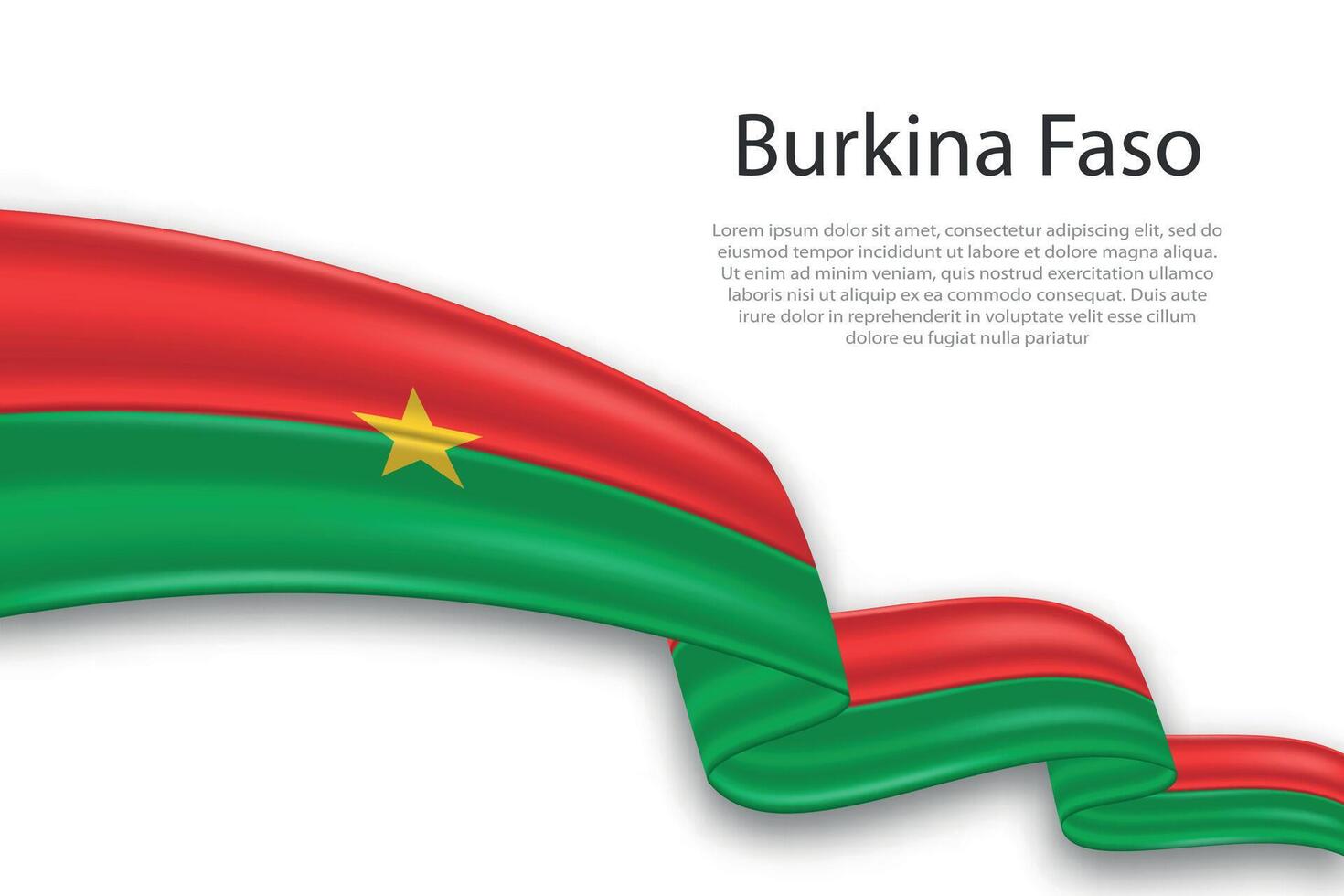 abstrakt vågig flagga av Burkina faso på vit bakgrund vektor