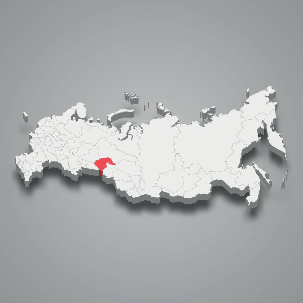 tyumen område plats inom ryssland 3d Karta vektor