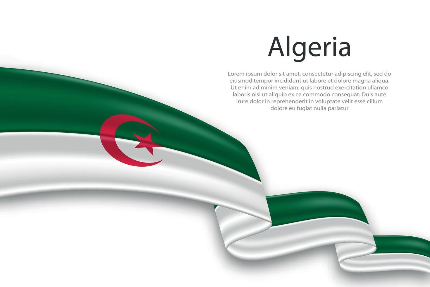 abstrakt wellig Flagge von Algerien auf Weiß Hintergrund vektor