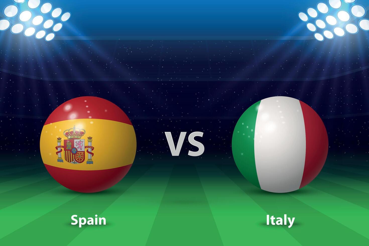 Spanien vs. Italien. Europa Fußball Turnier 2024 vektor