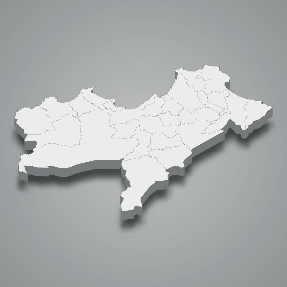 3d isometrisch Karte von oran ist ein Region von Algerien vektor