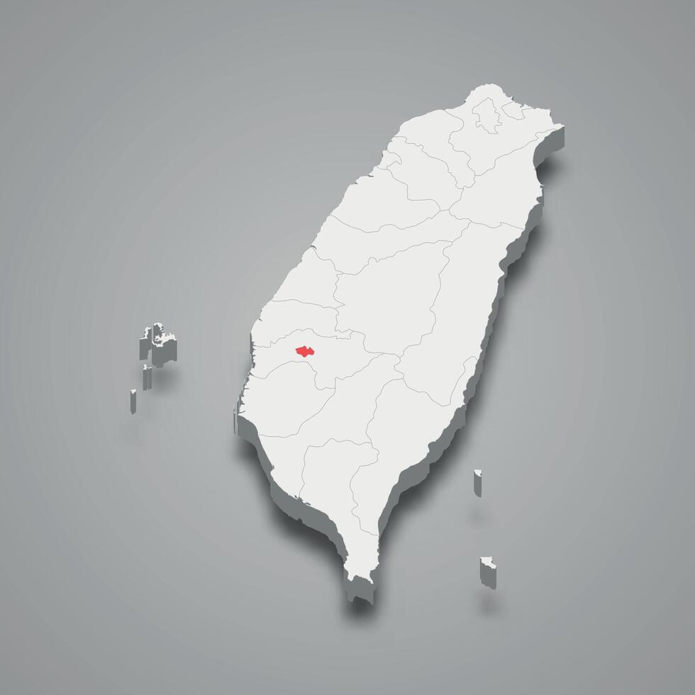 chiayi stad division plats inom taiwan 3d Karta vektor