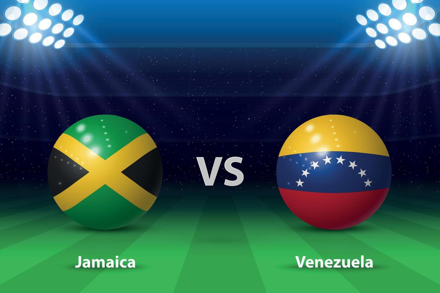 Jamaika vs. Venezuela. Amerika Fußball Turnier 2024 vektor