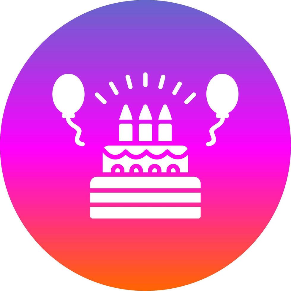 Geburtstag Glyphe Gradient Kreis Symbol Design vektor