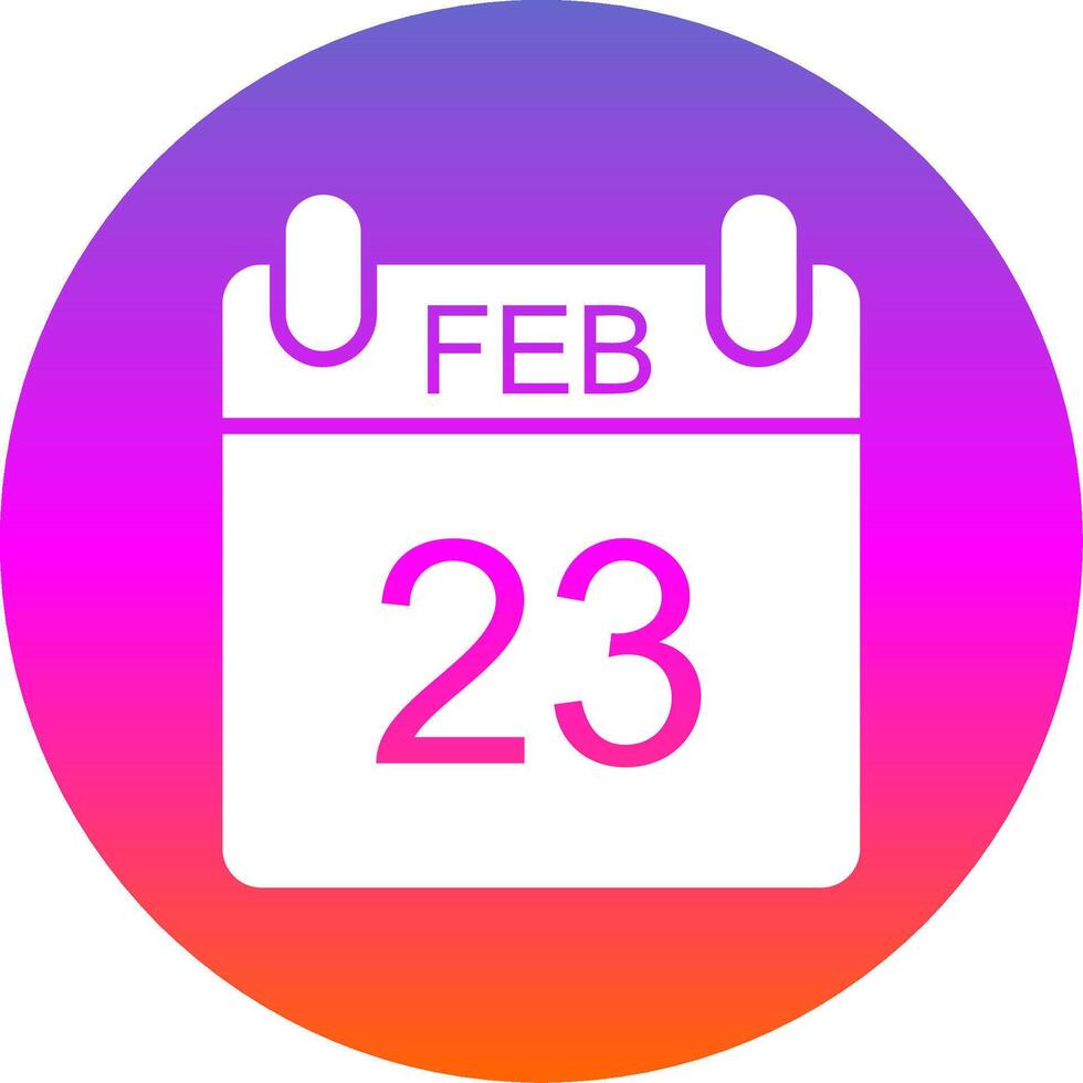 Februar Glyphe Gradient Kreis Symbol Design vektor