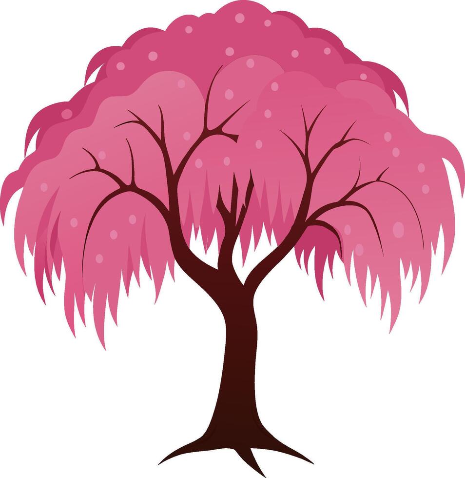 Illustration Kunst von ein Rosa Kirsche Baum isoliert auf Weiß Hintergrund vektor