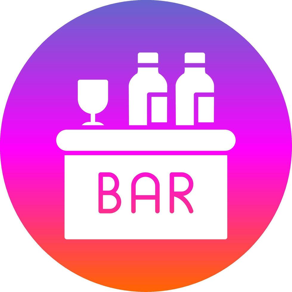 Bar Glyphe Gradient Kreis Symbol Design vektor