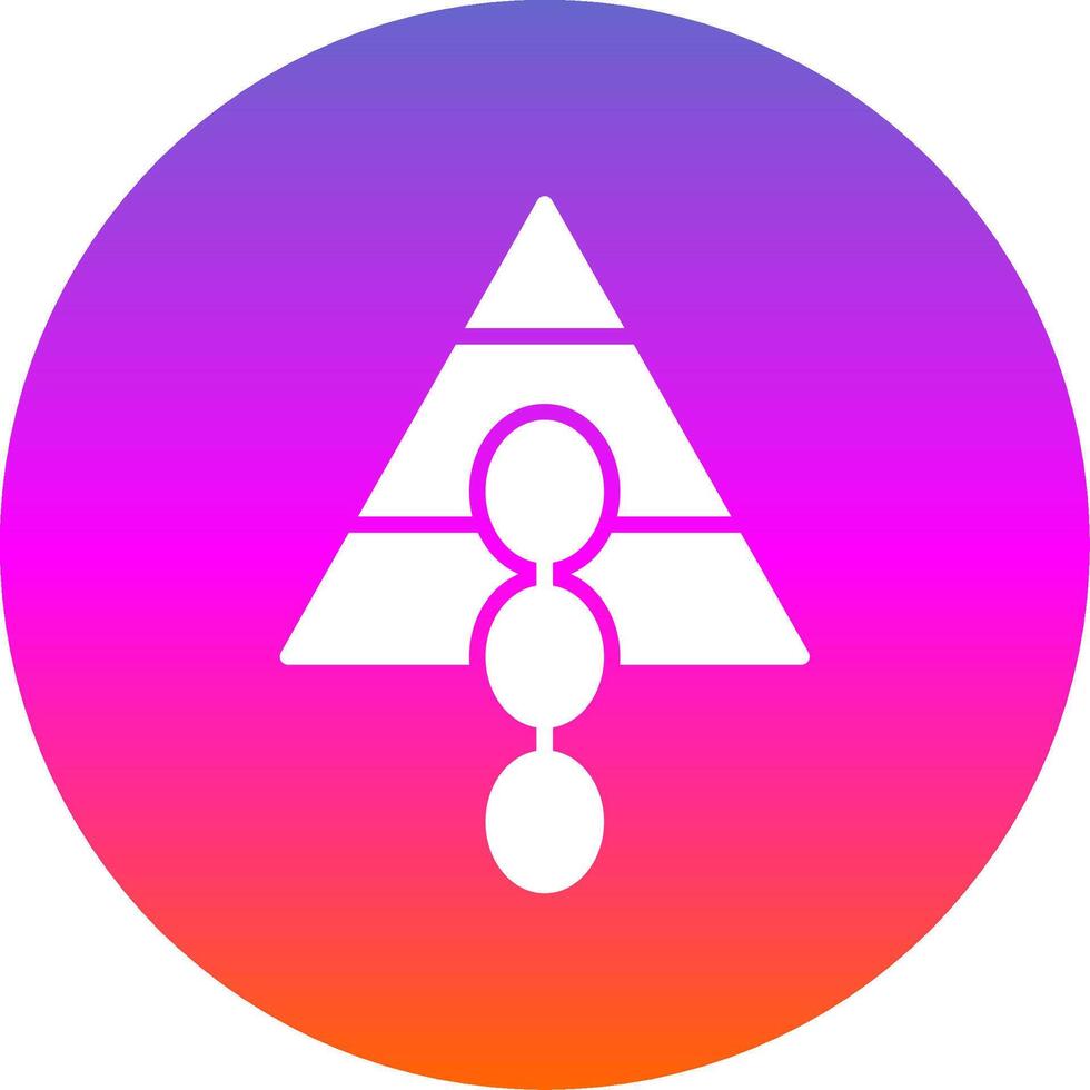 Verknüpfung Pyramide Glyphe Gradient Kreis Symbol Design vektor