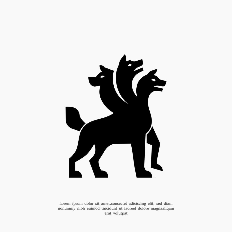 silhuett cerberus logotyp design mall vektor