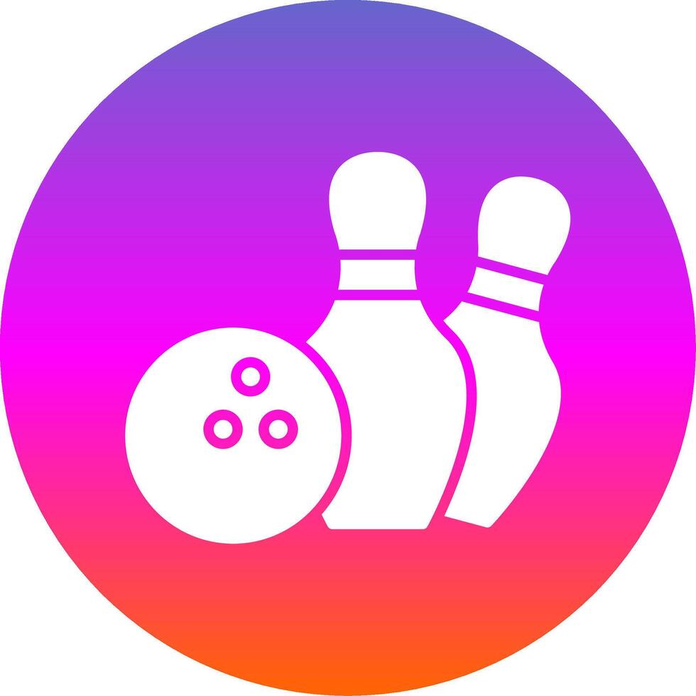 Bowling Glyphe Gradient Kreis Symbol Design vektor