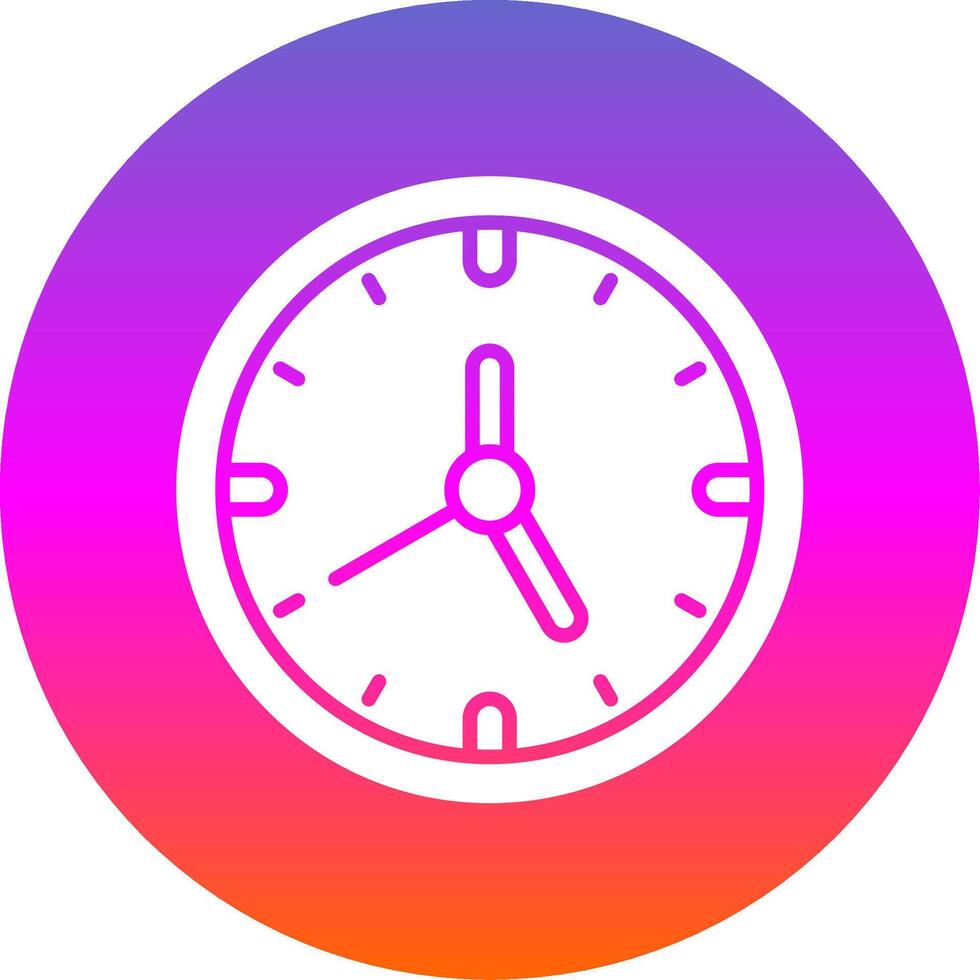 Uhr Glyphe Gradient Kreis Symbol Design vektor