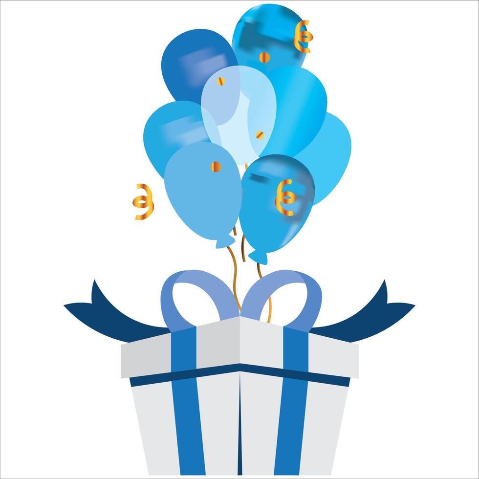 Geschenk und Luftballons Symbol Illustration Symbol vektor