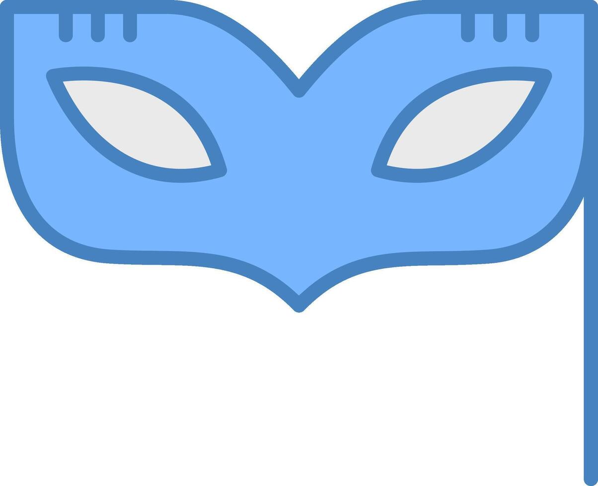 Auge Maske Linie gefüllt Blau Symbol vektor