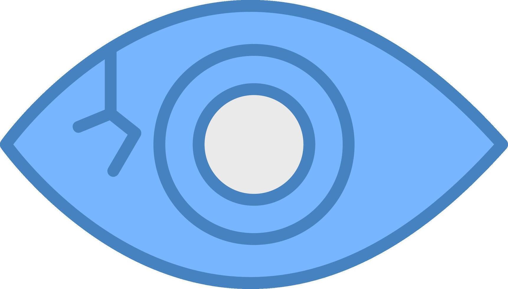 eyeball linje fylld blå ikon vektor