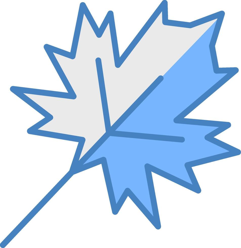 torr löv linje fylld blå ikon vektor