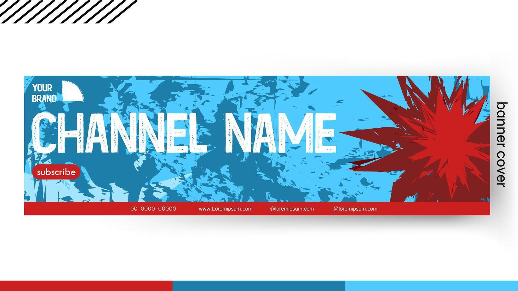 Startseite Banner Vorlage Blau und rot Farbe Stil Grunge Design, Design ein kreativ Grafik Banner zum ein Netz Anwendung. vektor