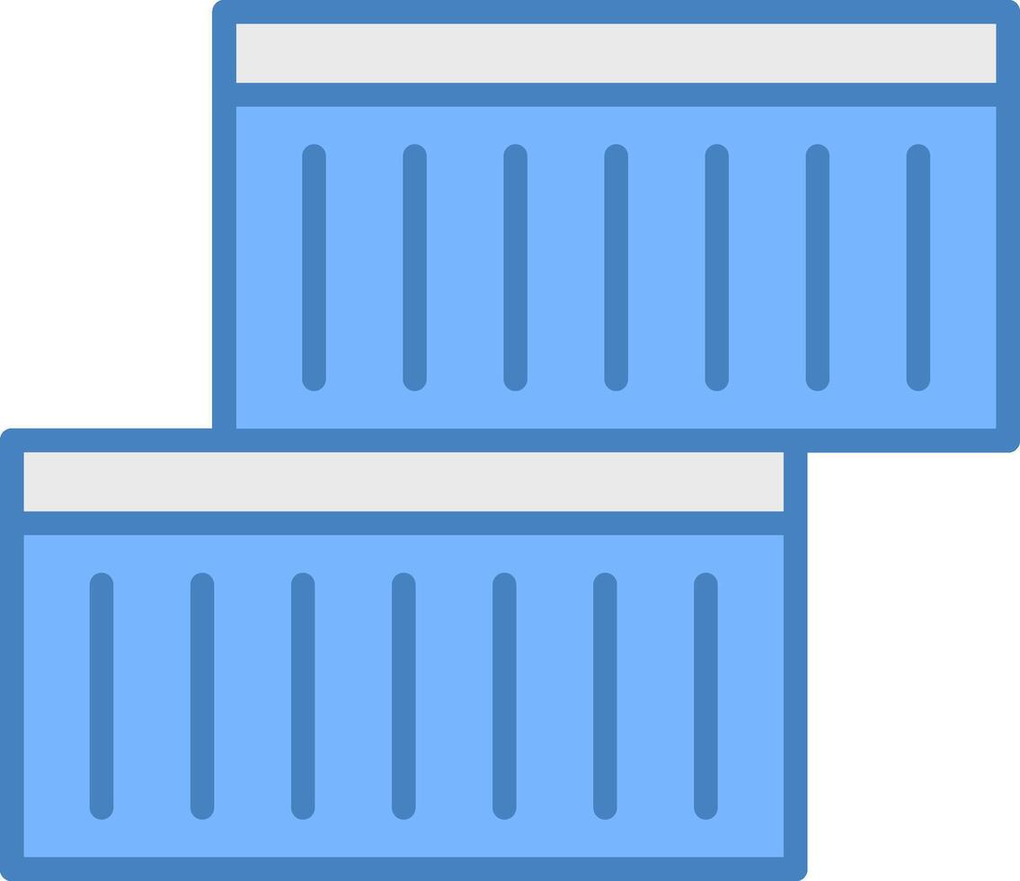 Container Linie gefüllt Blau Symbol vektor