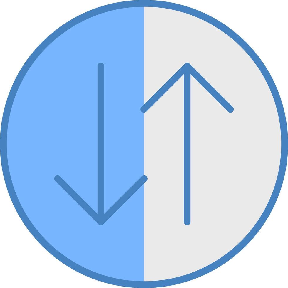 pilar linje fylld blå ikon vektor