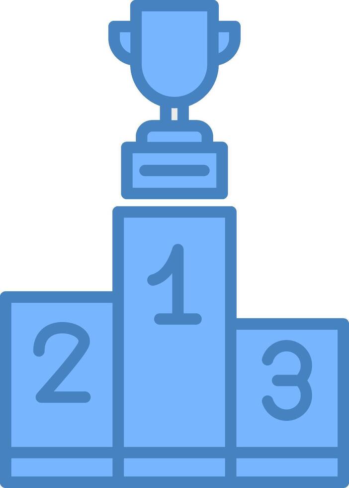 konkurrens linje fylld blå ikon vektor