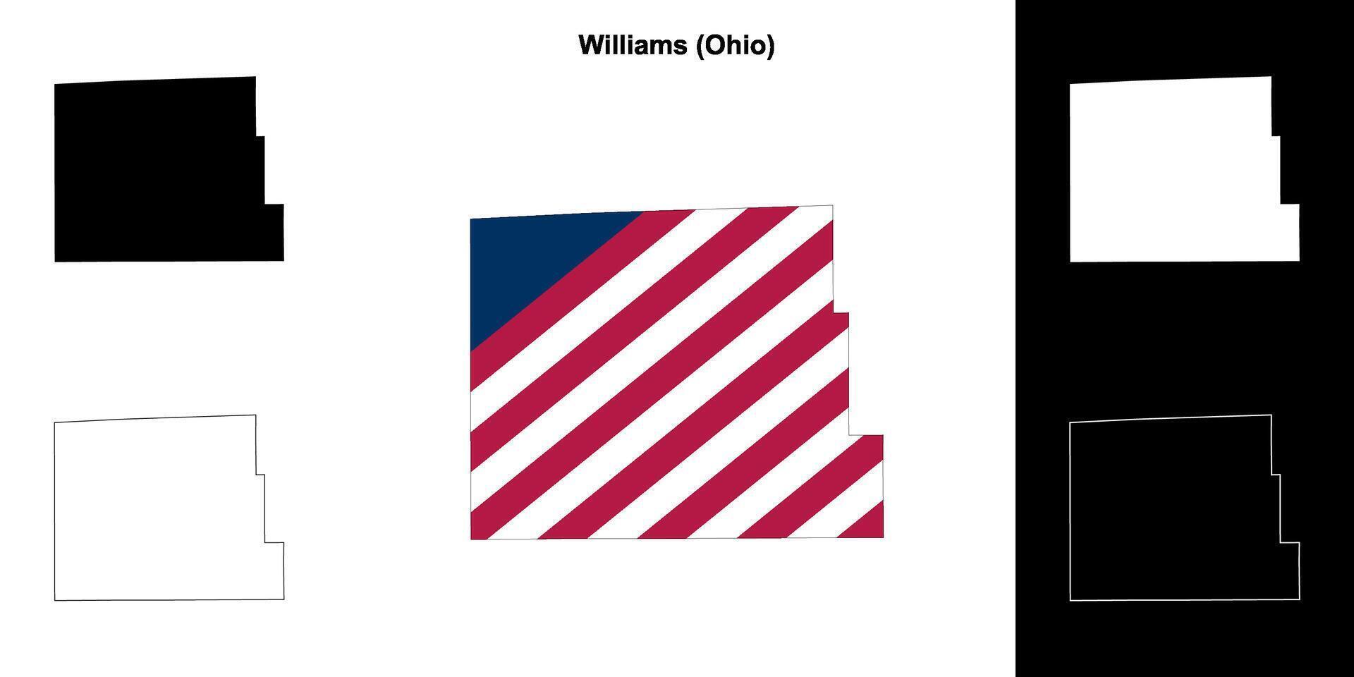 williams grevskap, ohio översikt Karta uppsättning vektor
